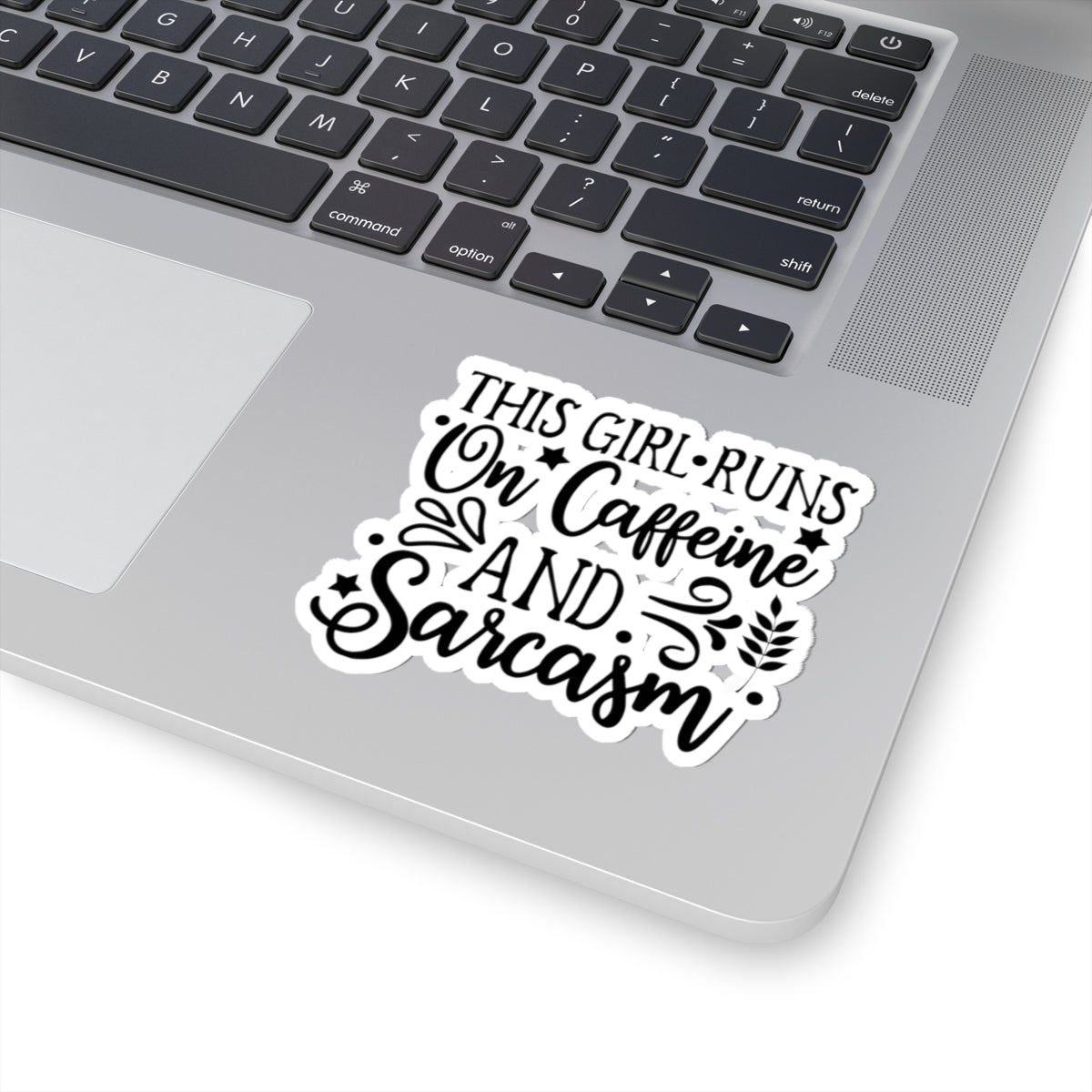Funny "This Girl Runs on Caffeine and Sarcasm" Sticker