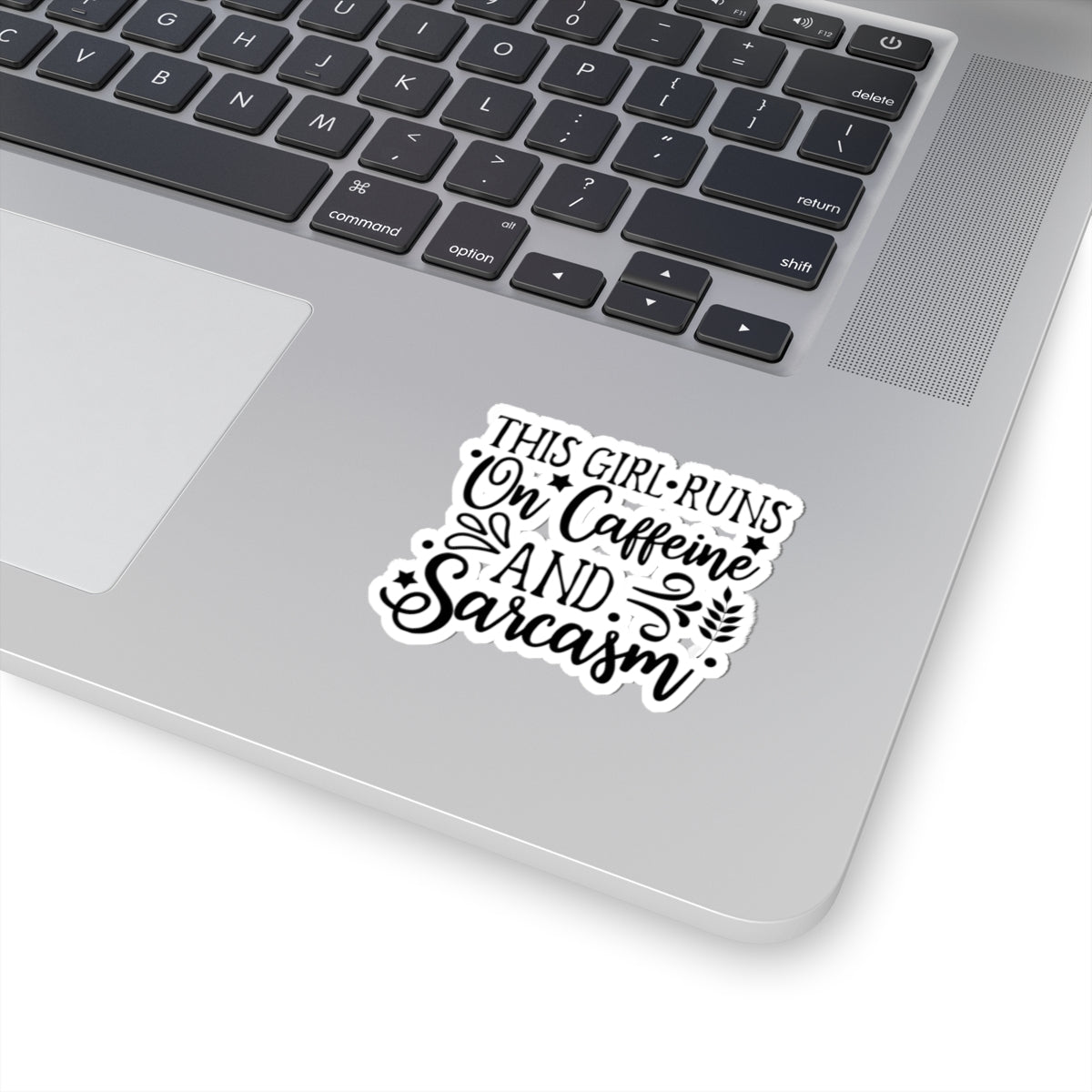 Funny "This Girl Runs on Caffeine and Sarcasm" Sticker