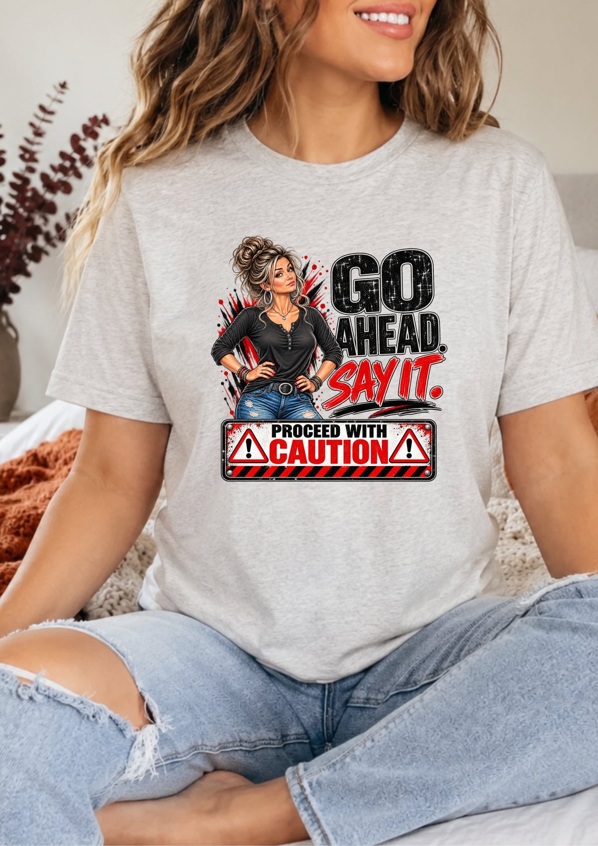 Go Ahead. Say It. Retro Sassy Woman Graphic Tee