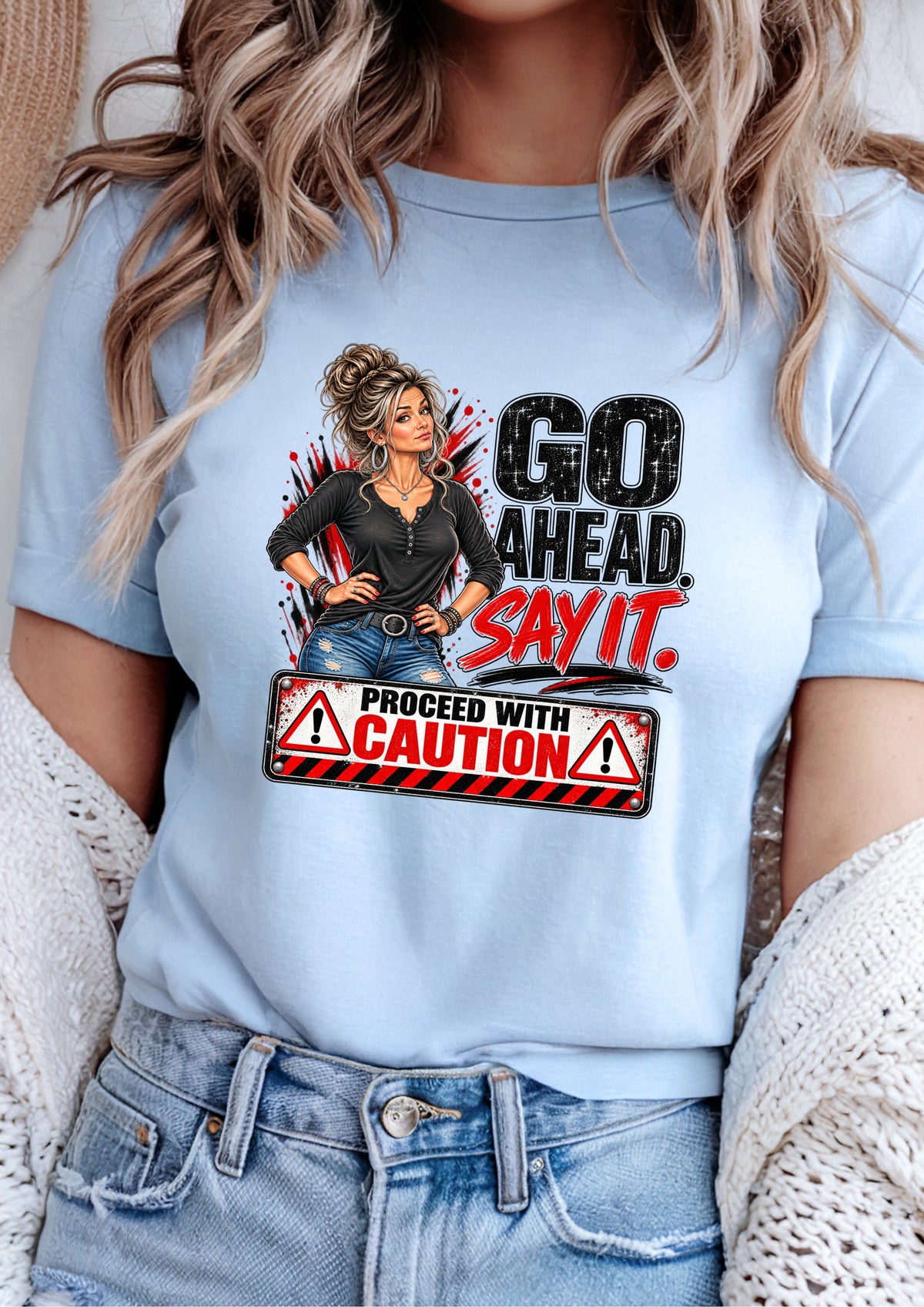 Go Ahead. Say It. Retro Sassy Woman Graphic Tee