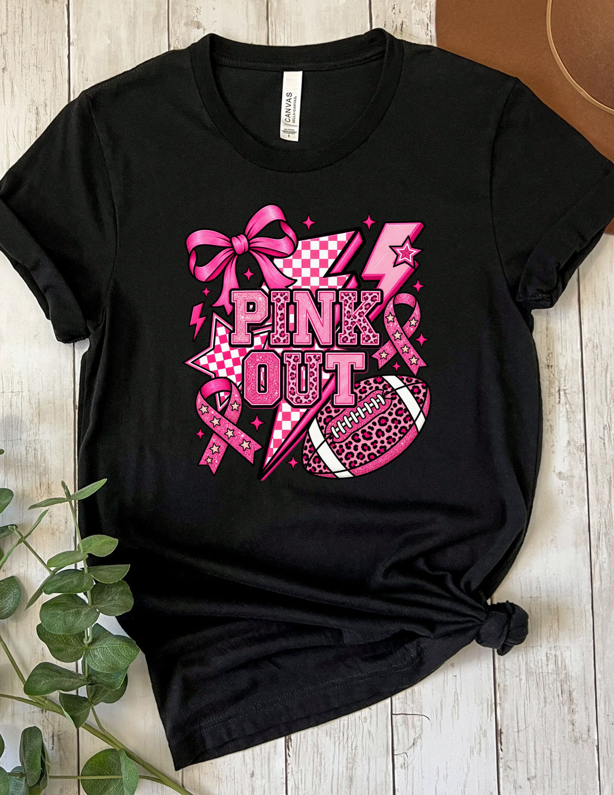Pink Out Football T‑Shirt – Breast Cancer Awareness Game Day Tee