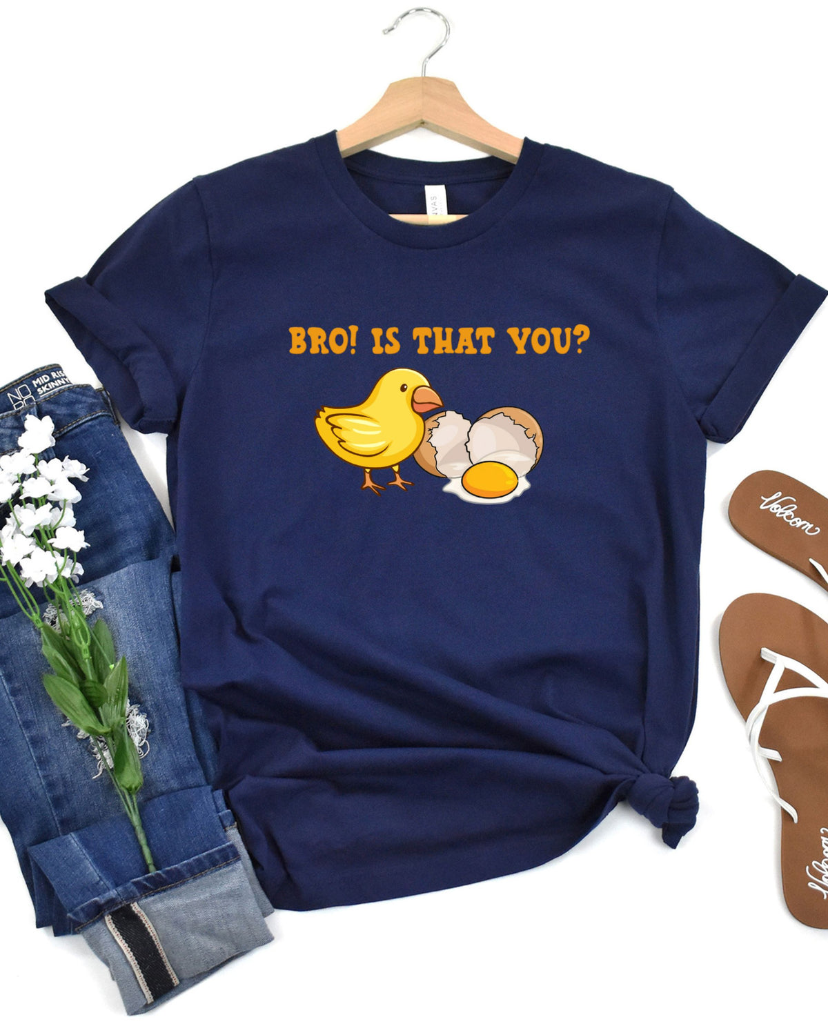 Funny Chick & Egg “Bro! Is That You?” Graphic Tee