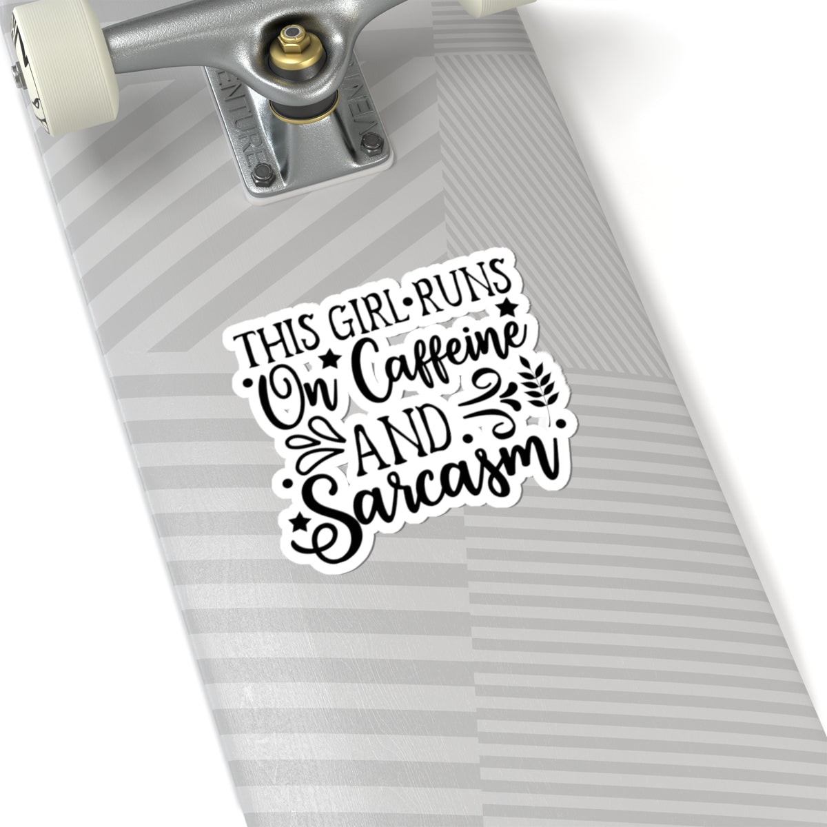 Funny "This Girl Runs on Caffeine and Sarcasm" Sticker